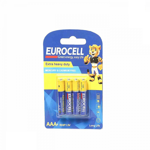 تصویر از باتری کربن زینک نیم قلمی یوروسل - 4 عددی
